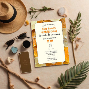 Mimosa Citrus Birthday Brunch Invitation