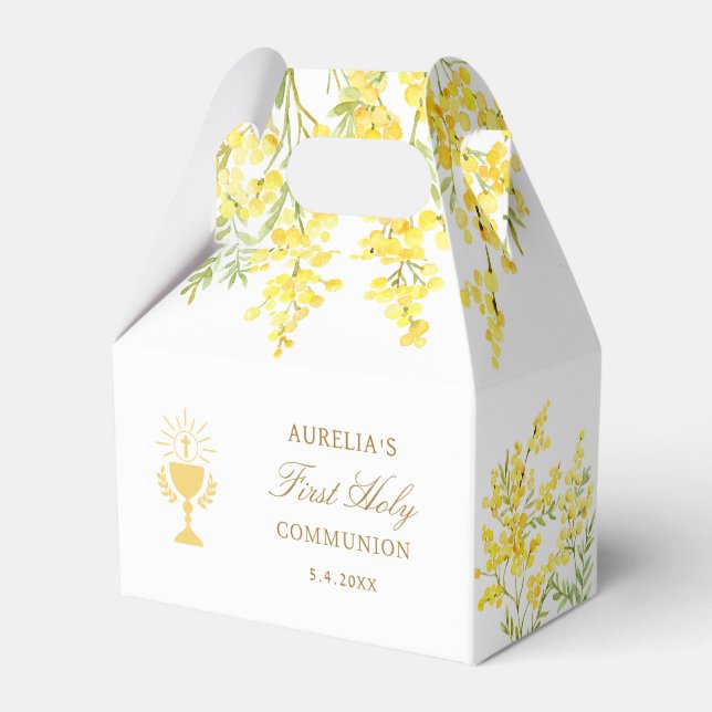 Mimosa First Communion Gable Favour Box (Front Side)