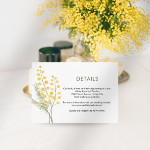 Mimosa flowers cute spring wedding  enclosure card