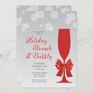Mimosa Glass Holiday Brunch and Bubbly Invitation