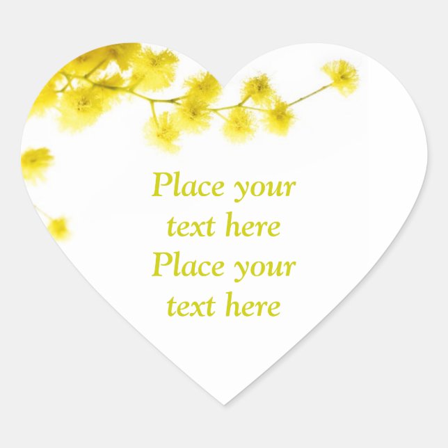 Mimosa Heart Sticker (Front)