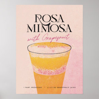 Mimosa Homebar: A Pink Retro Cocktail Poster