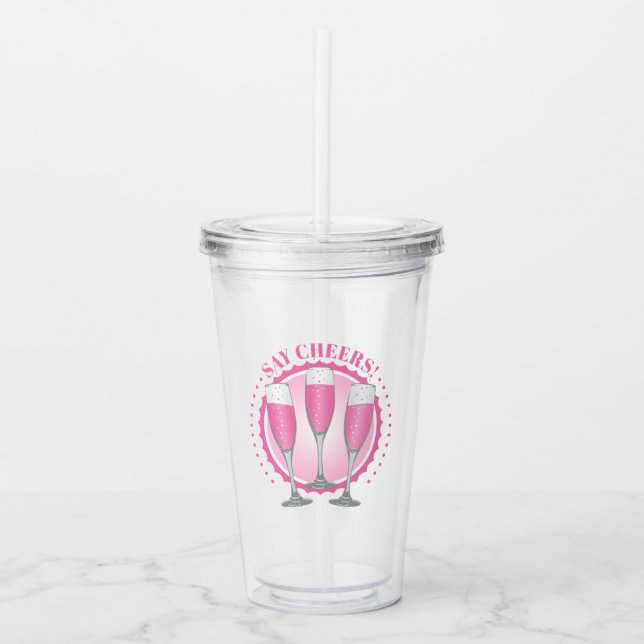 Mimosa Pink Champagne Glasses (Front)