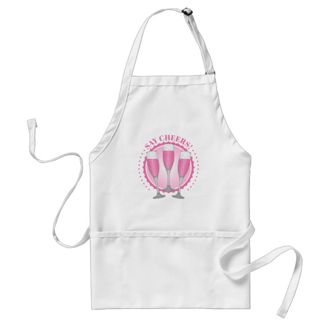 Mimosa Pink Champagne Glasses Adult Apron (Front)