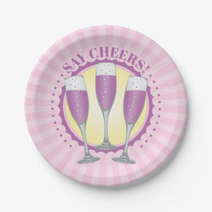 Mimosa Purple Champagne Glasses Paper Plates