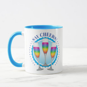 Mimosa Rainbow Champagne Glasses Mug