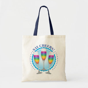 Mimosa Rainbow Champagne Glasses Tote Bag