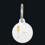 Mimosa Recipe Pet Tag<br><div class="desc">Enjoy this perfect partnership of champagne and citrus on framed embroidery,  cocktail napkins,  kitchen linen,  clothing and more!</div>