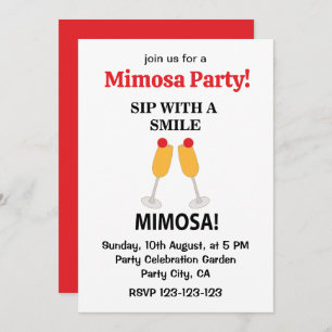 Mimosa Sip With A Smile Mimosa Invitation