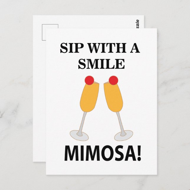 Mimosa Sip With A Smile Mimosa Postcard (Front/Back)