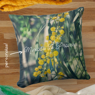 Mimosa Tree with Yellow Flowers Cushion