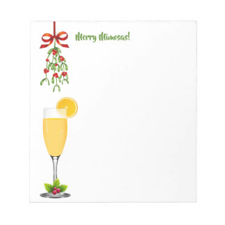 Mimosas and Mistletoe Christmas Notepad