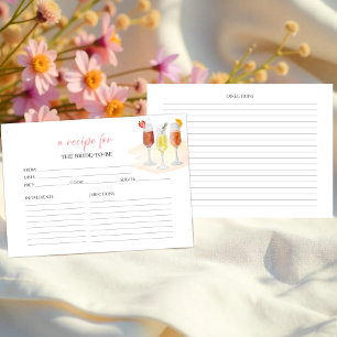 Mimosas Cocktails Bridal Shower Recipe Cards