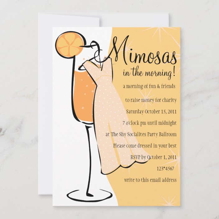 Mimosas Invitation Zazzle.co.uk