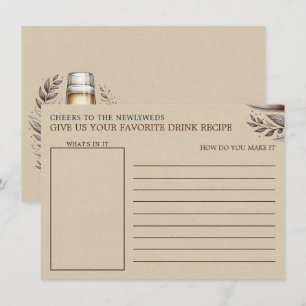 Mimosas & Matrimony Bridal Shower Drink Recipe Enclosure Card