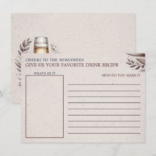 Mimosas & Matrimony Bridal Shower Drink Recipe Enclosure Card