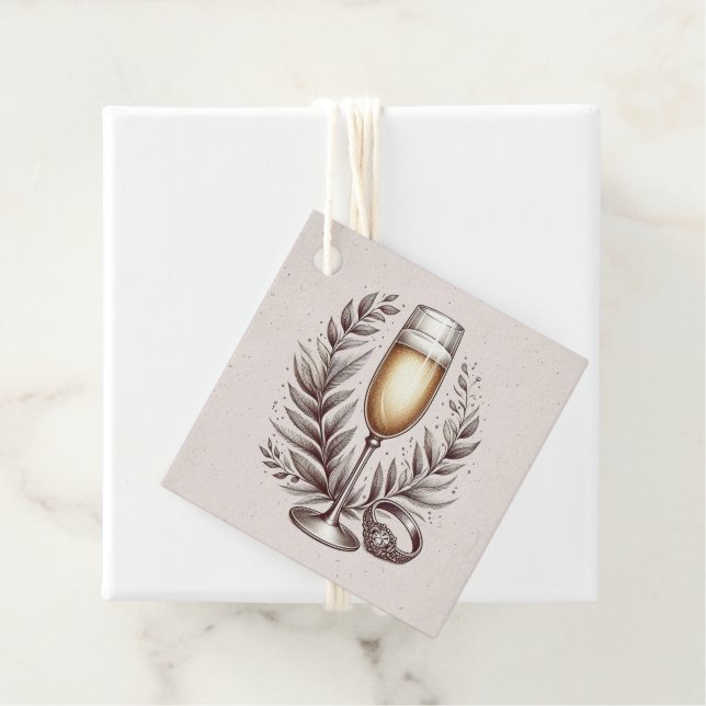 Mimosas & Matrimony Favour Tags (In Situ)