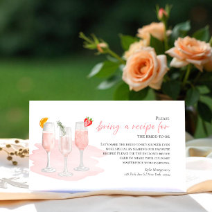 Mimosas Theme Bridal Shower Recipe Request Card
