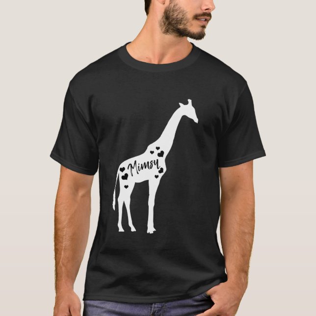 Mimsy Giraffe Grandparents Day Safari Zoo Grandmot T-Shirt (Front)