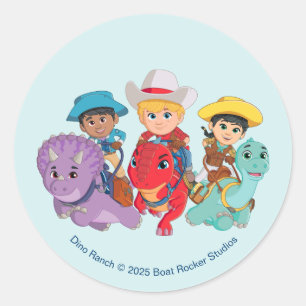 Min and Clover   Dino Ranch Classic Round Sticker