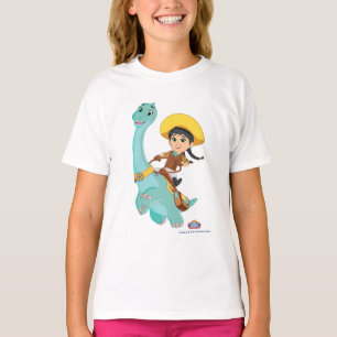 Min & Clover   Happy Cowgirl & Brontosaurus Ride T-Shirt
