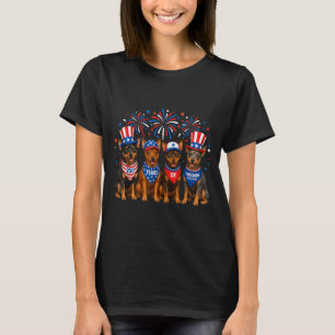 Min Pin Dog 250 Years Aamerican 1776 2026 4th July T-Shirt
