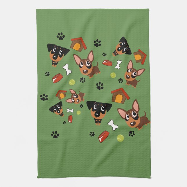 Min Pin Everywhere Miniature Pinscher Towel (Vertical)