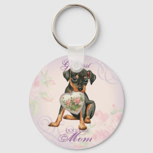 Min Pin Heart Mom Key Ring