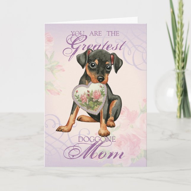 Min Pin Heart Mum Card (Front)