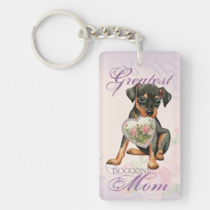 Min Pin Heart Mum Key Ring