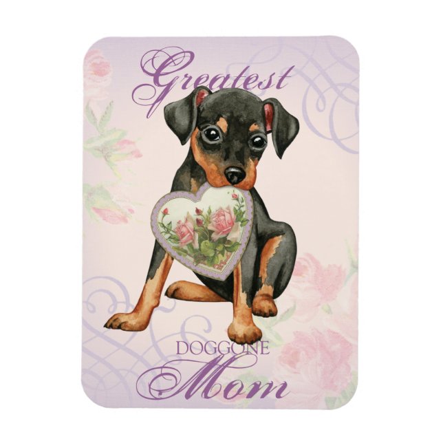 Min Pin Heart Mum Magnet (Vertical)