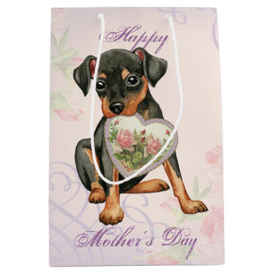 Min Pin Heart Mum Medium Gift Bag