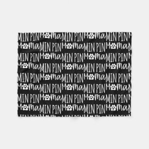 Min Pin Mama Cute Miniature Pinscher Dog Paw Fleece Blanket