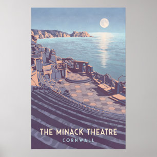 Minack Theatre Cornwall Travel Poster