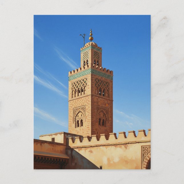 Minaret in Fez Morocco Travel Postcard (Front)