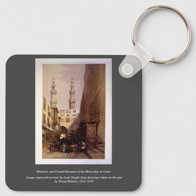 Minarets & Entrance of Metwaleys Roberts/Haghe Art Key Ring (Back)