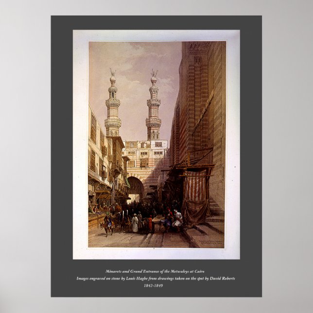 Minarets & Entrance of Metwaleys Roberts/Haghe Art Poster (Front)