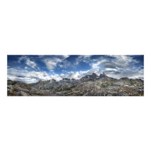 Minarets Panorama above Nydiver Lakes - Sierra Photo Print