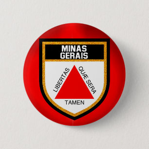 Minas Gerais Flag 6 Cm Round Badge