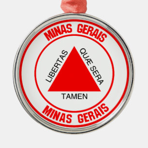 Minas Gerais Round Emblem Metal Tree Decoration