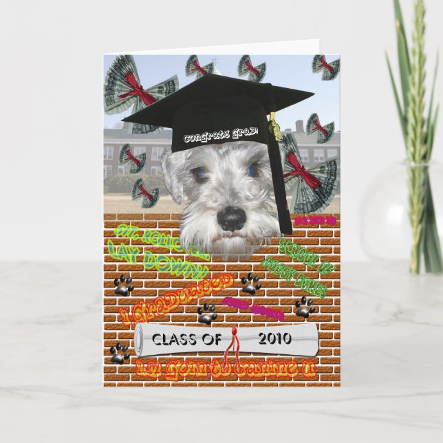 Minature Schnauzer Graduation Card (Front)