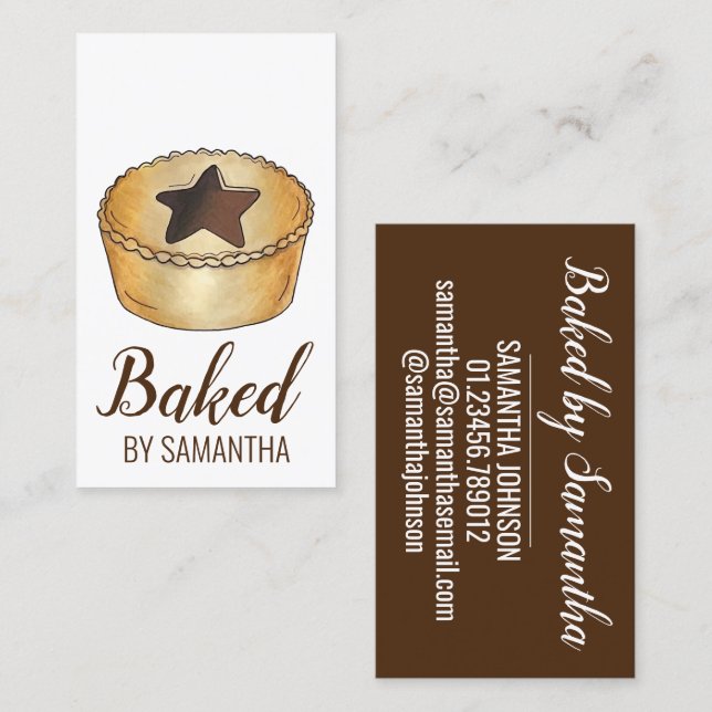 Mince Pie British Christmas Baking Pastry Bakery Business Card (Front/Back)