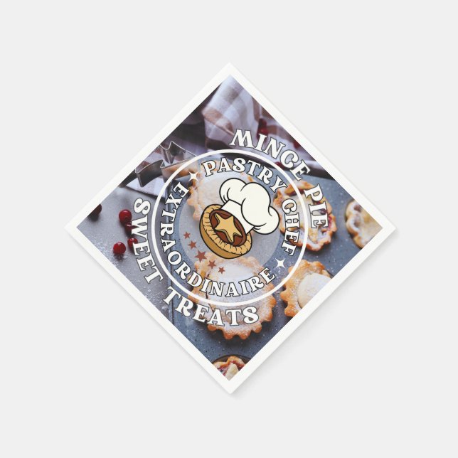 Mince Pie Pastry Chef Extraordinaire Sweet Treats Napkin (Corner)