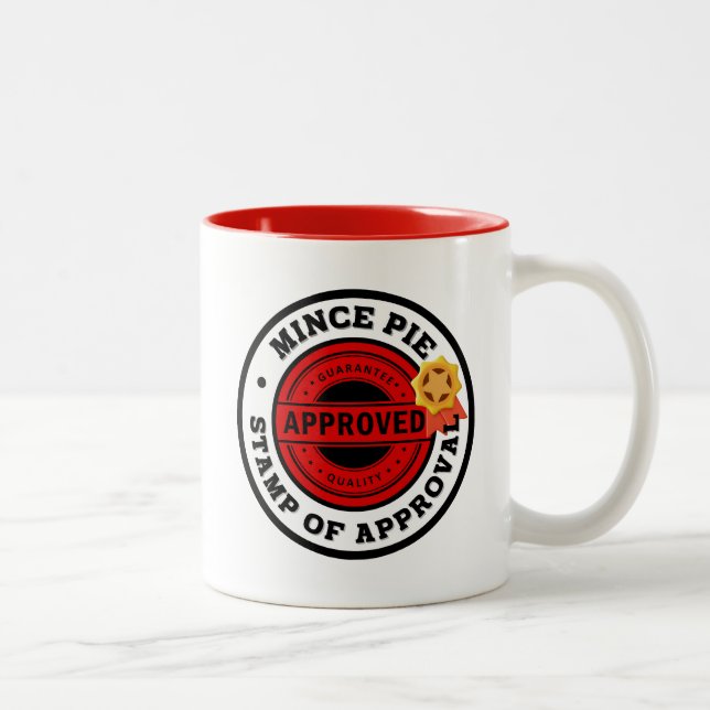 Mince Pie Stamp of Approval Two-Tone Coffee Mug (Right)