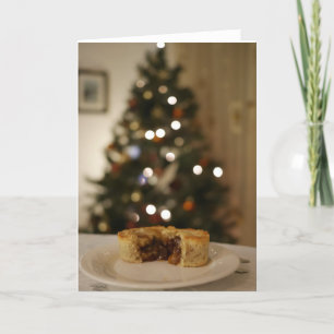 Mince pie with Christmas Tree Holiday Card