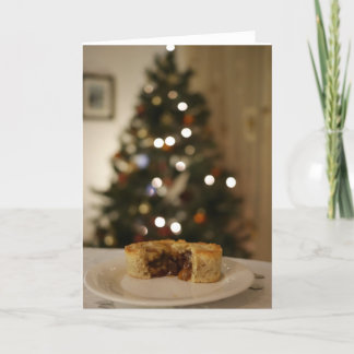 Mince pie with Christmas Tree Holiday Card