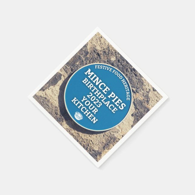 Mince Pies Birthplace - Blue Plaque Napkin (Corner)