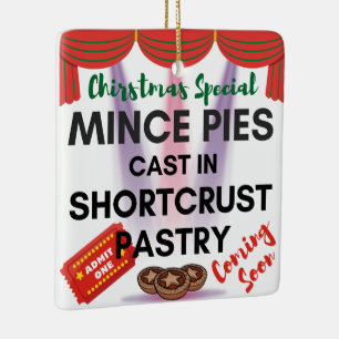 Mince Pies Cast in Shortcrust Pastry Ceramic Ornament