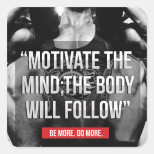 Mind and Body - Workout Motivational Square Sticker