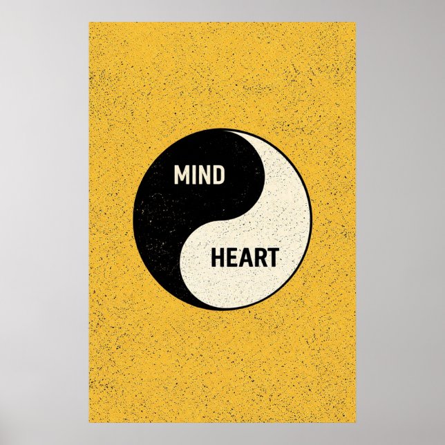 Mind and Heart Yin Yang – Minimalist Philosophy Poster (Front)